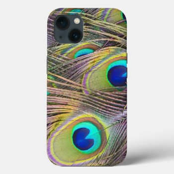 Peacock Feathers Iphone 13 Case by BlackBrookElectronic at Zazzle