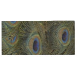 Peacock Feathers Close Up Photo Wood Flash Drive at Zazzle