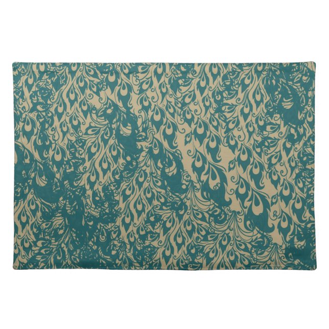 Peacock Feathers Cloth Placemat (Front)