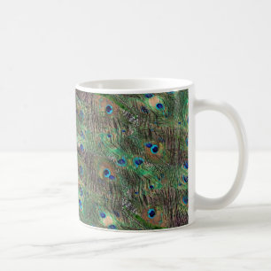 Peacock feathers coffee mug