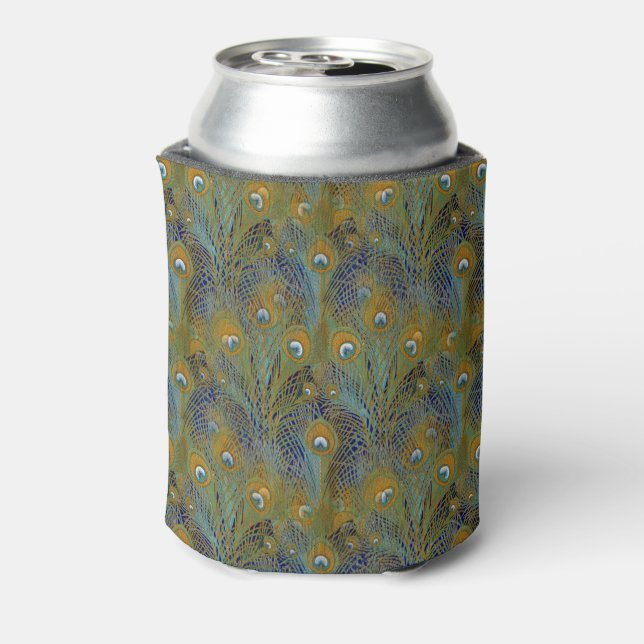 Peacock Feathers Coordinates Can Cooler (Can Back)