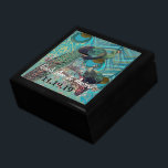 Peacock Feathers Damask Wedding Anniversary Gift Box<br><div class="desc">Wedding Black Lacquer Keepsake Custom Designer Personalized Jewelry Box or Memory Box Elegant Unique Wedding Anniversary  Christmas Gifts or Valentines Day Gifts</div>
