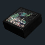Peacock Feathers Damask Wedding Anniversary Jewelry Box<br><div class="desc">Wedding Black Lacquer Keepsake Custom Designer Personalized Jewelry Box or Memory Box Elegant Unique Wedding Anniversary  Christmas Gifts or Valentines Day Gifts</div>