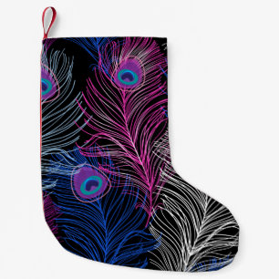 Peacock Feathers Dark: Gorgeous Vintage Design Small Christmas Stocking
