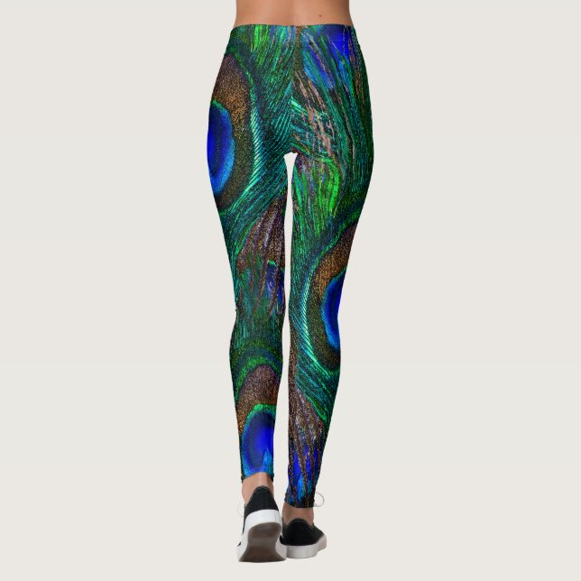 Peacock Feathers Decor on Leggings (Back)