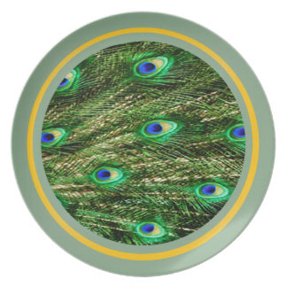 Peacock Feather Plates | Zazzle