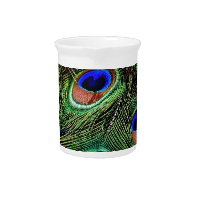 Peacock Feathers Drink Pitcher (Front)