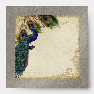 Peacock & Feathers Elegant Matching Wedding Set Envelope