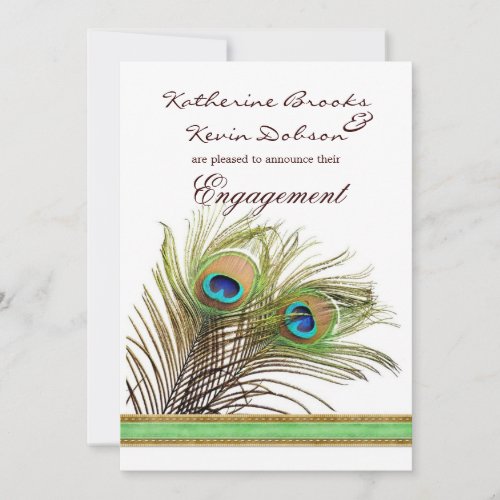 Peacock feathers Engagement announcement