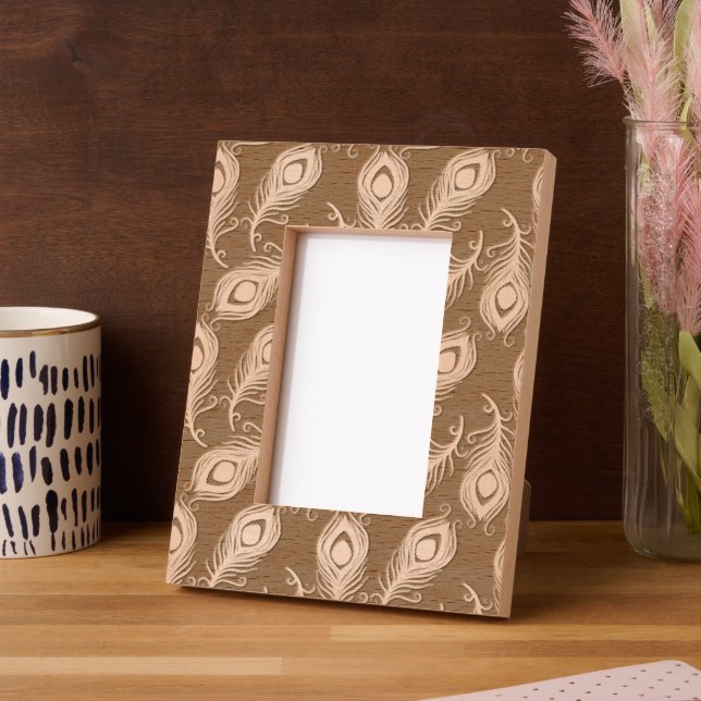 Peacock Feathers Engraved Frames (Left)