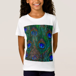 Peacock Feathers Etching Style T-Shirt