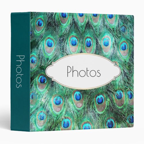 Peacock Feathers Exotic Wild Watercolor Pattern Binder