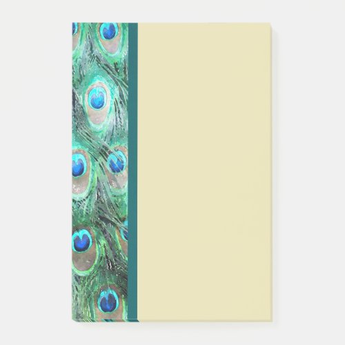 Peacock Feathers Exotic Wild Watercolor Pattern Post_it Notes