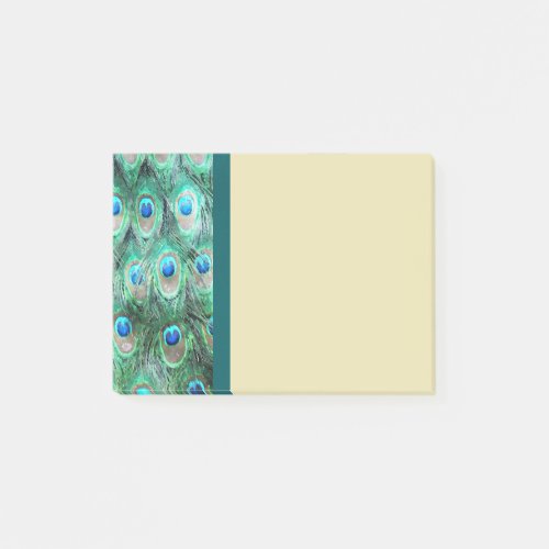 Peacock Feathers Exotic Wild Watercolor Pattern Post_it Notes