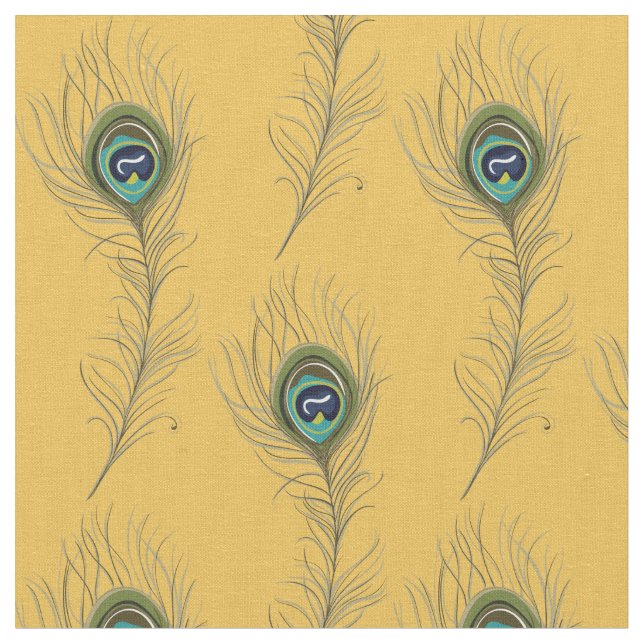 Peacock Feathers Fabric (Close Up)
