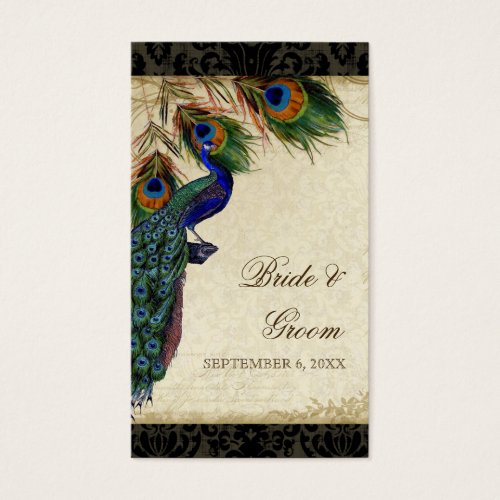 Peacock  Feathers Formal Wedding Favor Gift Tags