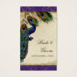 Peacock & Feathers Formal Wedding Favor Gift Tags<br><div class="desc">PAPER SELECTION: This is shown on "basic paper", another great choice would be "metallic ice" which is a clean white, pearlized shimmery surface. It would also be beautiful on "Champagne Metallic" linen, felt or any of the other choices. COLOR PALETTE: purple, tan, cream royal blue, green, and rust. DESIGN: This...</div>