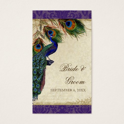 Peacock  Feathers Formal Wedding Favor Gift Tags