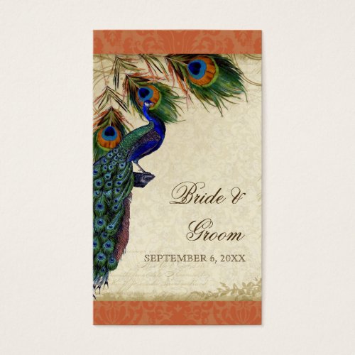 Peacock  Feathers Formal Wedding Favor Gift Tags