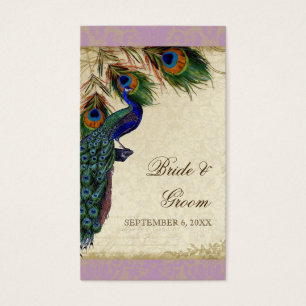 Peacock & Feathers Formal Wedding Favor Gift Tags