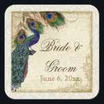 Peacock & Feathers Formal Wedding Favor Seals Tags<br><div class="desc">COLOR PALETTE: cream, tan, cream, royal blue, green, and rust. DESIGN: These stickers can be used for many purposes to make your wedding celebration extra special for very little cost. Use them as cupcake toppers for bridal showers (just use a card stock slightly larger than the sticker and a large...</div>