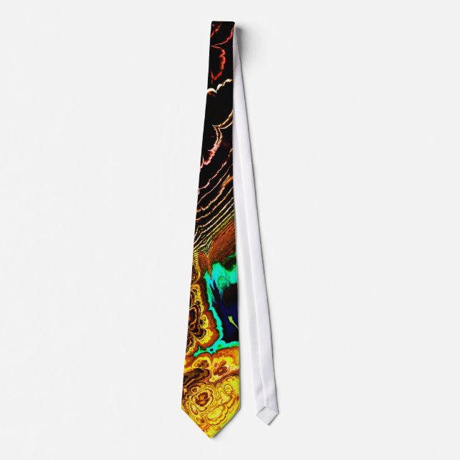Peacock Feathers Fractal 1 Tie (Front)