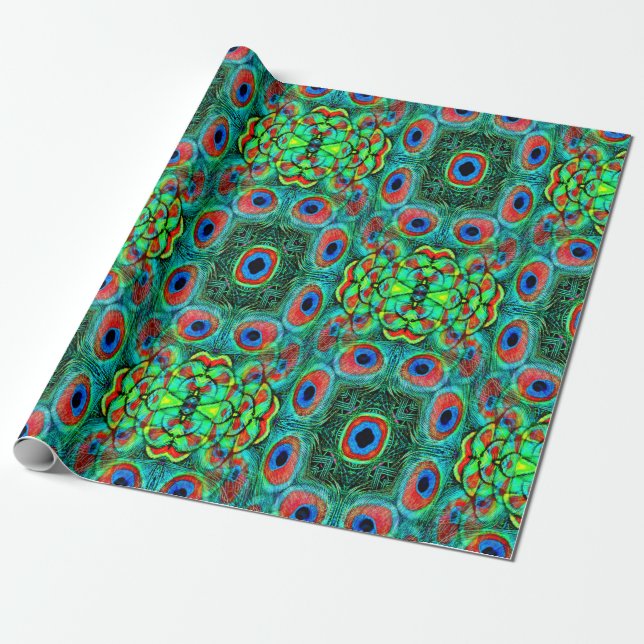 Peacock Feathers Galore... Wrapping Paper (Unrolled)
