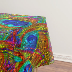 Peacock Feathers Glass Art 1A Tablecloth