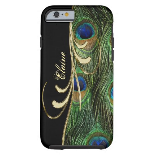 Peacock Feathers gold iPhone 6 Monogram Case