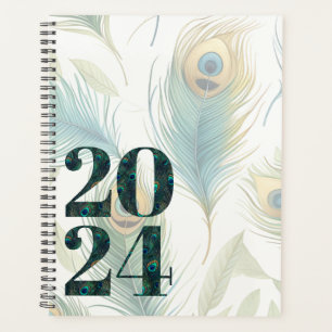 Peacock Feathers Hardcover Spiral Planner