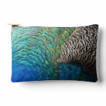 Peacock Feathers I Colorful Abstract Nature Design Accessory Pouch