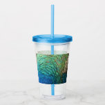 Peacock Feathers I Colorful Abstract Nature Design Acrylic Tumbler