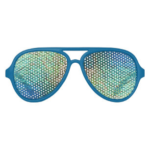 Peacock Feathers I Colorful Abstract Nature Design Aviator Sunglasses