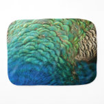 Peacock Feathers I Colorful Abstract Nature Design Baby Burp Cloth
