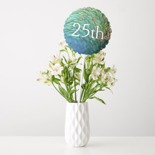 Peacock Feathers I Colorful Abstract Nature Design Balloon