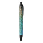 Peacock Feathers I Colorful Abstract Nature Design Black Ink Pen