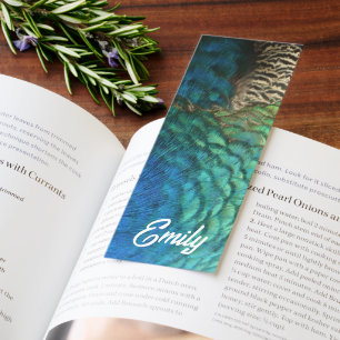 Peacock Feathers I Colorful Abstract Nature Design Bookmarks