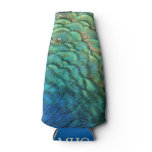 Peacock Feathers I Colorful Abstract Nature Design Bottle Cooler