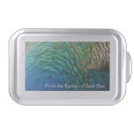 Peacock Feathers I Colorful Abstract Nature Design Cake Pan