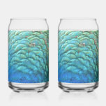 Peacock Feathers I Colorful Abstract Nature Design Can Glass