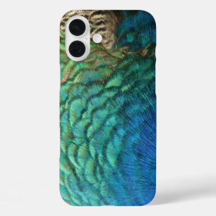 Peacock Feathers I Colorful Abstract Nature Design iPhone 16 Plus Case