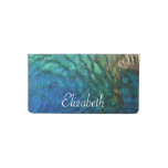Peacock Feathers I Colorful Abstract Nature Design Checkbook Cover