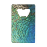 Peacock Feathers I Colorful Abstract Nature Design Credit Card Bottle Opener