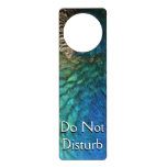 Peacock Feathers I Colorful Abstract Nature Design Door Hanger