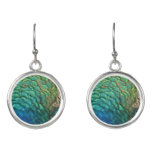 Peacock Feathers I Colorful Abstract Nature Design Earrings