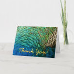 Peacock Feathers I Colorful Abstract Nature Design Foil Greeting Card