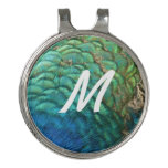 Peacock Feathers I Colorful Abstract Nature Design Golf Hat Clip