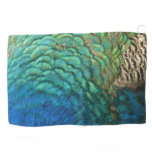 Peacock Feathers I Colorful Abstract Nature Design Golf Towel