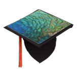 Peacock Feathers I Colorful Abstract Nature Design Graduation Cap Topper