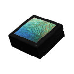 Peacock Feathers I Colorful Abstract Nature Design Keepsake Box